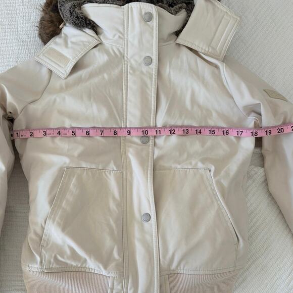 Wind Breaker Hollister jacket grey with hood a faux fur size XS - Picture 4 of 11